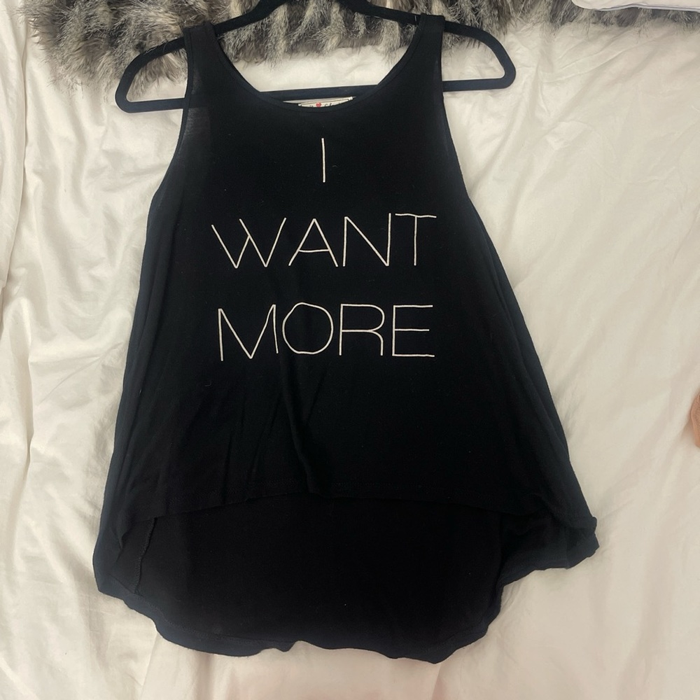 “I Want More” Black Tank Top from Uc ❤️ Closet Los Angeles